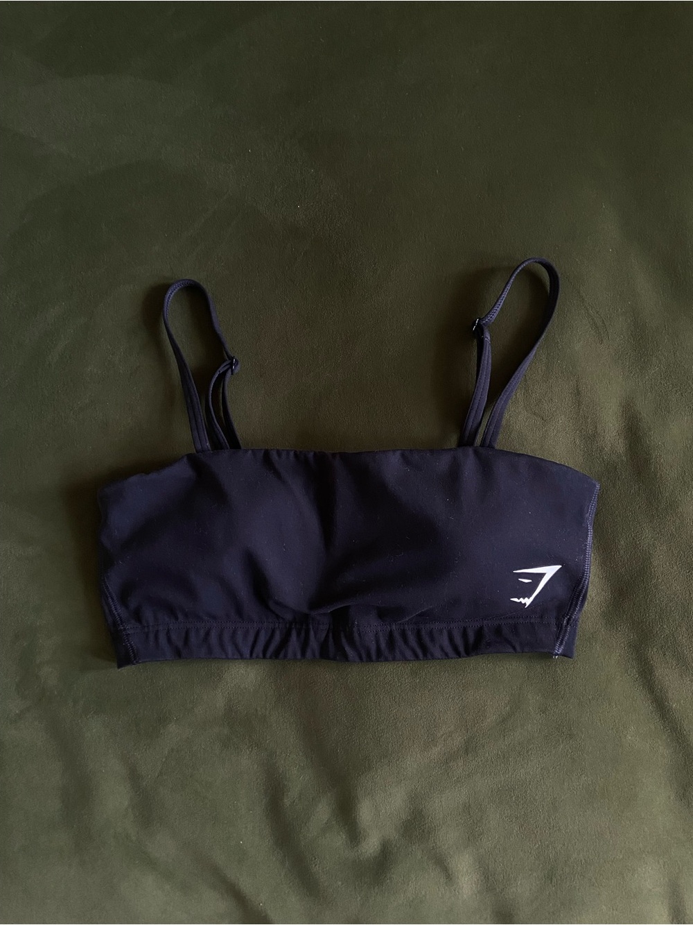 Gymshark Seamless Crop Bandeau with Straps (Black)